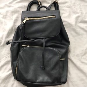 faux leather black pack